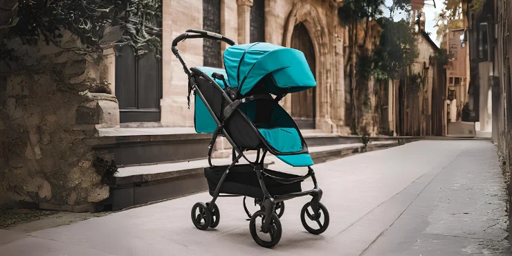 Jämförelse av barnvagnar: Stokke YOYO², Cybex Coya, Fillikid Styler PRO, Fillikid Styler Elite, och Doona X Babyskydd stående på ett bord mot vit bakgrund, visar olika alternativ för resande och vardagligt bruk.